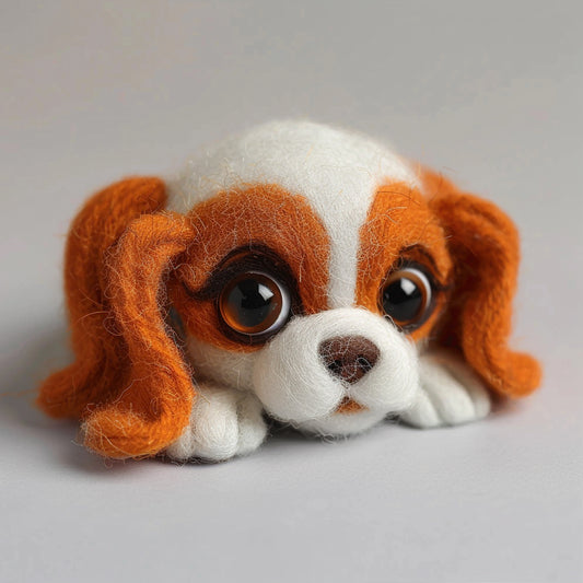 Handcrafted Needle Felted Cavalier King Charles Dog