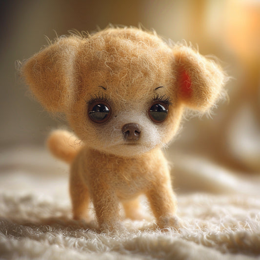 Handcrafted Needle Felted Dalmatian Puppy on Display