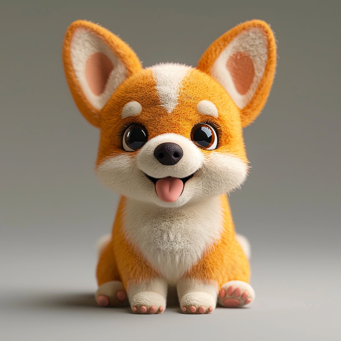 Adorable Needle Felted Corgi Puppy with a Kind Smile
